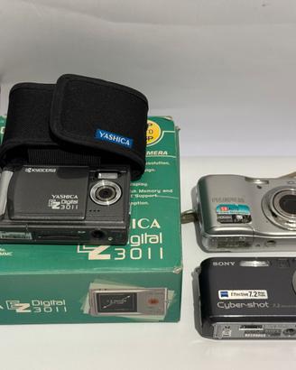Lotto 3 fotocamere digitali Sony Fujifilm Yashica