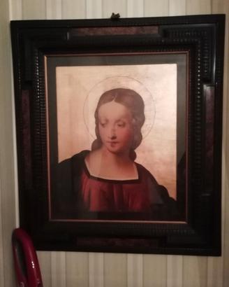 Quadro antico Madonna Raffaello, particolare