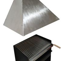 Cappa inox a parete per barbecue mm. 800x500