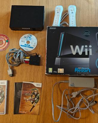 Nintendo Wii limited nera con scatola + giochi
