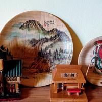 Collezione oggetti vintage in miniatura in bambù 