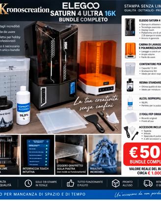 Elegoo Saturn 4 Ultra 16K + accessori.