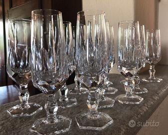 Servizio vintage 12 flûte in cristallo molato