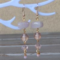 Orecchini quarzo rosa e mezzicristalli 