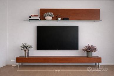 Parete attrezzata soggiorno in legno moderna