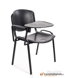 Sedia impilabile in Plastica NERO con RIBALTINA