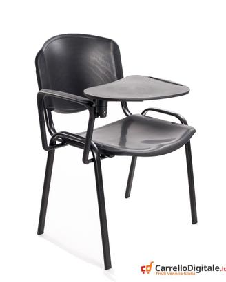 Sedia impilabile in Plastica NERO con RIBALTINA