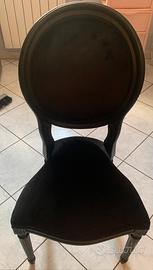Sedia in velluto nero