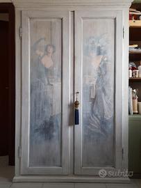 Armadio con ante dipinte, epoca primi del '900