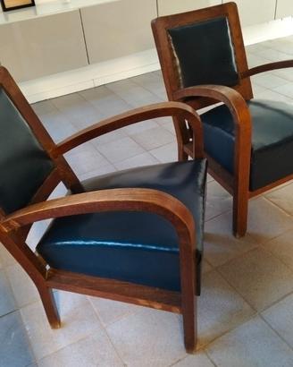 POLTRONE VINTAGE con  Bracciolo  in legno curvato