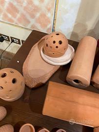 Lotto portacandele e oggettistica terracotta