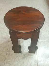 Sgabello tavolino rustico in legno massello