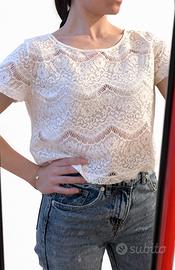 Top bianco trasparente