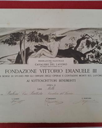 Antico diploma Duilio Cambellotti