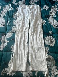 Pantaloni Cargo Bianchi MAIA con Nastri - Taglia M