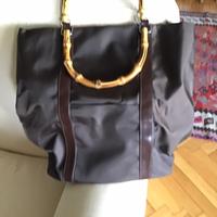Borsa in pelle e nylon
