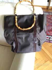 Borsa in pelle e nylon