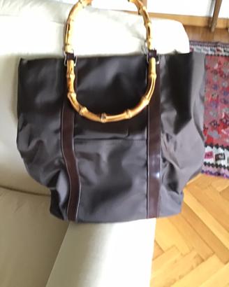 Borsa in pelle e nylon