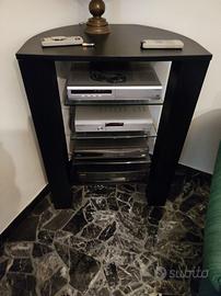 Porta TV - mobile con mensole in vetro