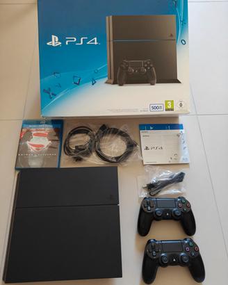 PS4 500GB nera, con accessori, tenuta con cura 