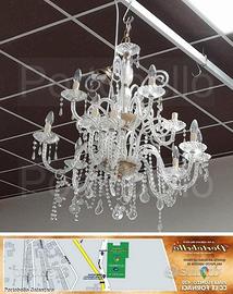 Codice: 3146 LAMPADARIO N.12 LUCI IN VETRO DI MUR