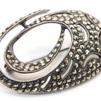 Stupenda spilla Inglese Art Deco argento marcasite