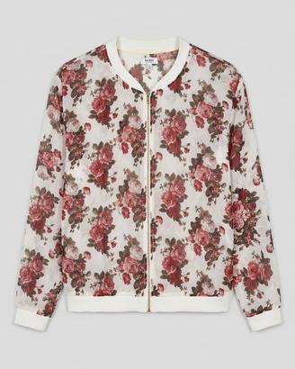 Giacca bomber leggera trasparente Bershka a fiori 