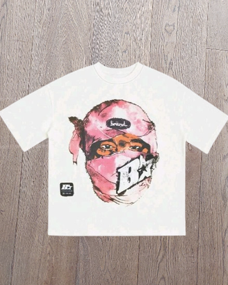 Maglietta Crop Tee con grafica streetwear bianca e