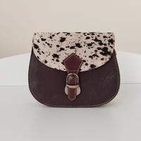 Borsa in pelle con dettaglio animalier 