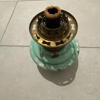 Lampada a olio in ceramica vittoriana / Liberty
