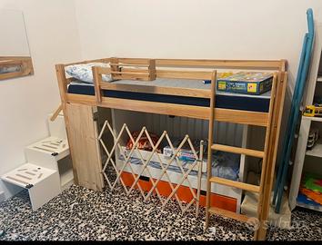 Letto a castello con scivolo +mobile scala bambini
