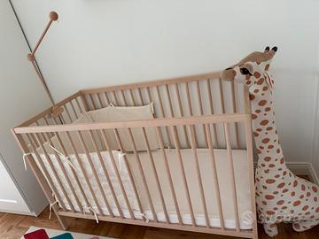 Lettino faggio  con materasso 60x120