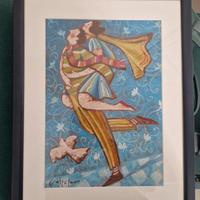 Quadro "Incontro ala felicità" – Pastello su carta