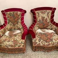 coppia di poltroncine con braccioli