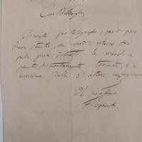 Lettera autografa di Quirico Filopanti