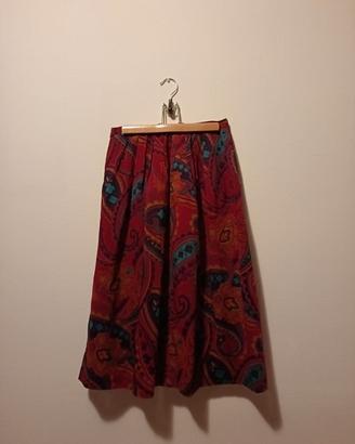 Gonna rossa con fantasia a spirali taglia 44