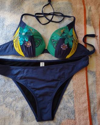 bikini Margherita Mazzei tg 3° viola paillettes