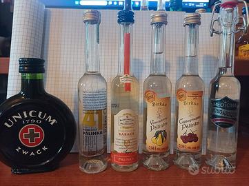 Lotto 5 mignon Palinka ungherese + Unicum