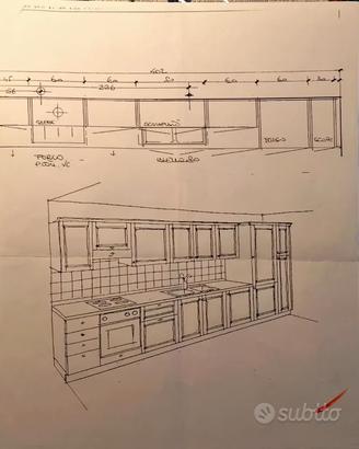 Cucina Lacedelli Classic in legno massiccio 402 cm