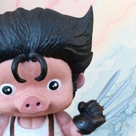 Statuina di Wolverine / Logan in stile maialino