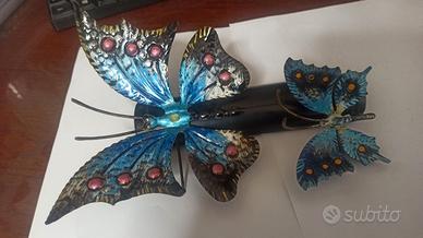 Farfalle in metallo dipinte a mano