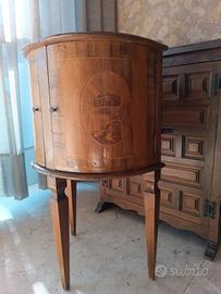 tavolino porta liquori mezza lungo legno vintage
