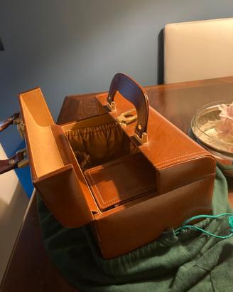 Beauty case in vera pelle