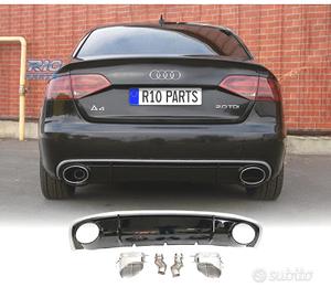 DIFFUSORE AUDI A4 B8 11-15 LOOK RS4 DOPPIA USCITA