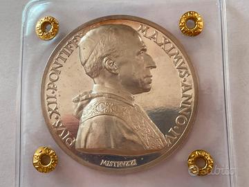 MEDAGLIA ARGENTO PAPA PIO XII 1942 ANNO IV RADIO V