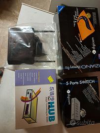 Segreteria telefonica, Switch,UHB,Modem D-Link