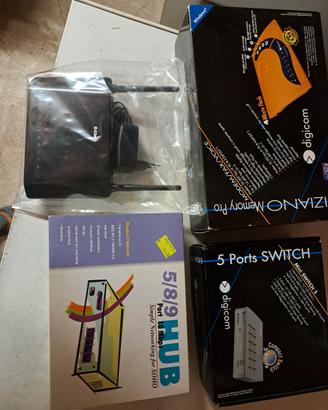 Segreteria telefonica, Switch,UHB,Modem D-Link
