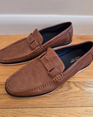 Mocassini US Polo Assn in pelle marrone da uomo