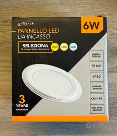 4 faretti led tondi 6W foro 75mm