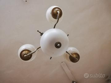 Lampadario ottone e vetro